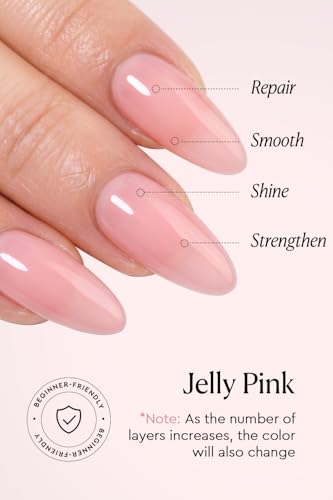 AzureBeauty 18ml Nail Strengthener and Growth, Jelly Pink Ridge Filler - image 5