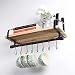 Scaffale per caffè Scaffale da cucina a parete con 8 ganci tazze rack caffettiera scaffale rustico stoccaggio galleggiante smagliatura arredamento da parete per organizzare la cucina utensile da bagno