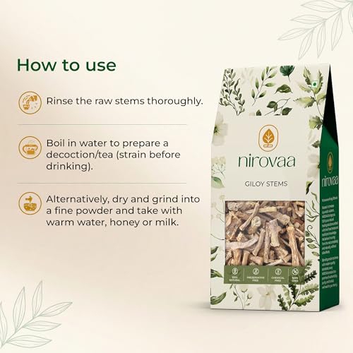 Image of Pure Premium Giloy Stems 200g | Natural & Chemical-Free Raw Cut Tinospora Cordifolia | Immunity Booster, Blood Purifier & Daily Ayurvedic Wellness Herb | Pack of 2
