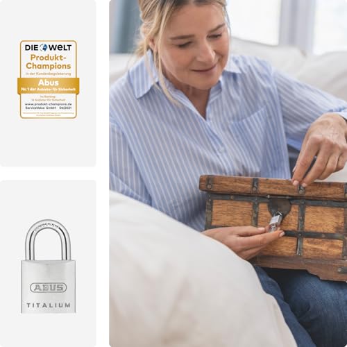 ABUS Vorhängeschloss Titalium 64TI/20 - 2er Set, gleichschließend, Silber – Ansicht 6