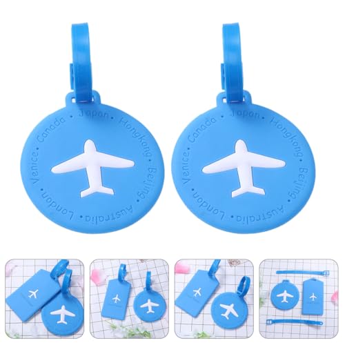 TEHAUX Étiquettes à Bagages Porte-carte D'identité en Silicone Bleu Lot de 2 Motifs D'avions et Localiser Facilement Vos Bagages pour Valises et Sac à Dos, Voyage et Localiser Facilement Vos Bagages – vue 4