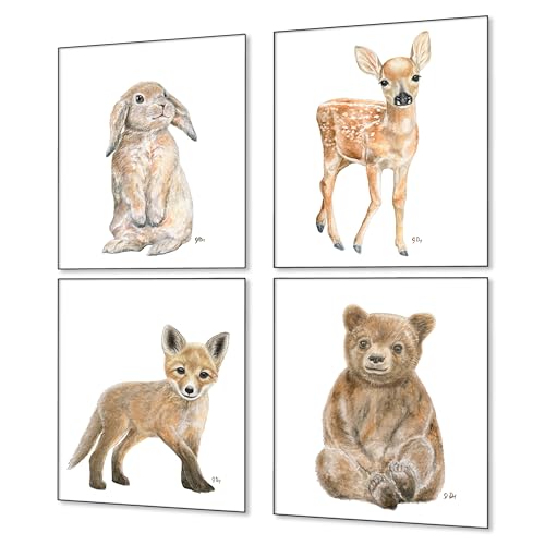 James River Studios Woodland Animal Nursery Prints Unframed Set of