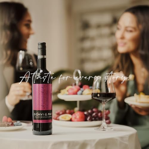 SCAVI & RAY Al Cioccolato Rotwein 0,75l, süß, aromatisierter Wein aus Italien, fruchtig-intensiv mit Schokoladen-Note 10% Vol. Alkohol - kalt & heiß genießbar