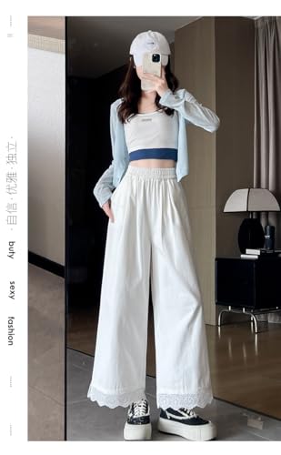 Women's Ultra Comfortable Sweatpants Lace Lace Wide Leg Pants Straight Leg Nine Minute Casual Pants Women's Pants3