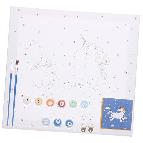 Pintura por números lienzo óleo infantil manualidades infantiles unicornio