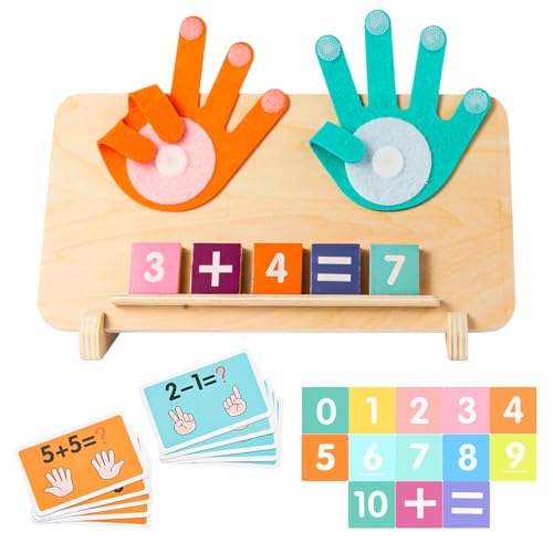 VIC-SUN Preschool Learning Toys for Toddlers, Colorful Wooden Numbers Blocks,