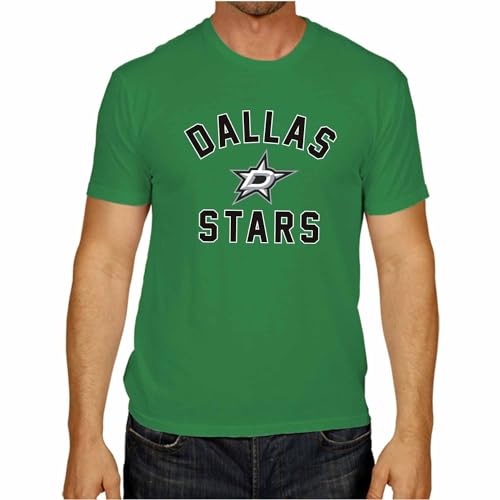 Wright & Ditson NHL Adult Game Day Unisex T-Shirt - 100% Cotton - Tagless Hockey Tee - Short Sleeve - Comfortable and Lightweight (Dallas Stars - Kelly Green, X-Large)