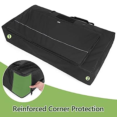 GOBUROS Cornhole Carrying Case Fits Regulation Size Board, Cornhole Carrying Bag with Front Sandbag Pockets, Two-Ways Zipper and Padded Shoulder Strap, Only Bag
