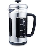 Easyworkz glas fransk press kaffebryggare 1000ml med rostfritt stål hölje