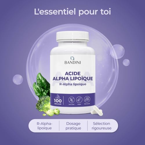 Bandini® Acide Alpha-Lipoïque 100 Gélules Végétales très Puissantes | Antioxydant Naturel adapté à un régime Végétalien | Sans Agents de Remplissage Synthétiques | ALA Alpha Lipoique | 100% Vegan – vue 4