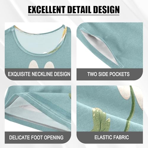 senya Short Sleeve Pajamas Sets Summer Cotton Sleepwear White Smile Daisy4