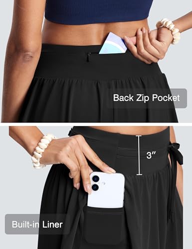 ISEEGZ Womens 2.8" Swim Board Shorts High Waisted Slimming Quick Dry Stretch Swim Beach Trunk with Liner and 2 Pockets Black - Image 6