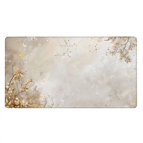 Alfombrilla Ratón XXL Alfombrilla Escritorio 500x250mm Mouse Pad Mejora la Precisión y la Velocidad con Base de Goma Antideslizante y Bordes Cosidos Duradera Cómoda, Juegos (Amarillo Vegetal) xR8-935