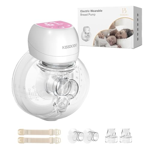 KISSBOBO revolucionario Sacaleches Electricos 193G,KISSBOBO Sacaleches Manos Libres con 3 modos 9 niveles,con bridas de 21mm/24mm (Rosa 1 Pieza)