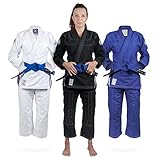 Gold BJJ Jiu Jitsu Gi - Ultra Ligero para Mujer Aeroweave - IBJJF Uniforme Ligero Aprobado por la Competencia para Mujer, F2, Negro
