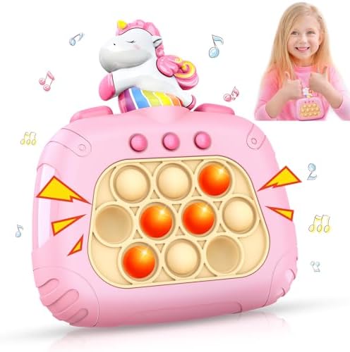 LET'S GO! Unicorn Kids Fidget Game Toys: Pop Quick Push Handheld Games for Kid Ages 6-8-12 Girls Autism Sensory Toy for 5 6 7 8 9 Year Old Girl Birthday Gift Toddler Stocking Stuffers