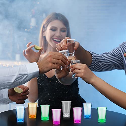 85 Pieces Unbreakable Colorful Shot Glasses Bulk, 1.4 Oz Heavy Base Shot Glass, Whiskey Shot Glass, Colorful Cute Shot Glasses, Clear Shot Glasses For Night Bar Game Bar Party Favor #TOP4