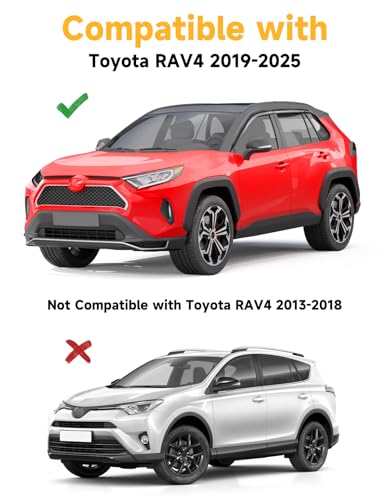 Image of Tape-On Window Visors Rain Guards for Toyota RAV4 2019-2025,6pcs | 6PCS,Low Profiles,Extra-Thick,Extra Durable,Out-Channel,Window Deflectors,Vent Visors,Vent Shades,Car Accessories