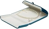 COWFEX Velvet Big Pearl Necklace and Ring Earring Pendant Gift Box Jewelry Storage Case (Blue)