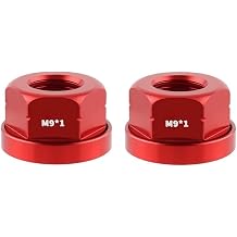M9x1.0 Hub Nuts 2PCS Made of Lightweight 7075 Aluminum Alloy for Folding Bikes Fixed Gear Bikes and Track Use Red