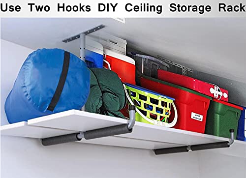 Hosko Overhead Garage Storage Hooks Rack Ceiling Mounted, Heavy Duty Utility Hooks Ladder Hangers For Pipe thumb #6