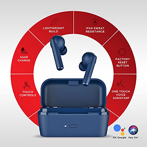 Image of boAt Airdopes 452 Bluetooth Truly Wireless in Ear Earbuds with Mic (Sporty Blue)