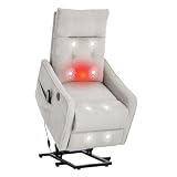 cinkehome Small Power Lift Recliner for Elderly, Lift Chair Recliners with Heat and Massage...