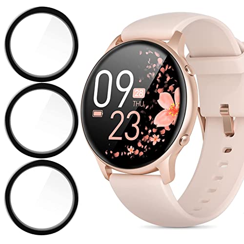 Compatible For Lovtutu Smartwatch Screen Protector, [3 Pack] Lamshaw 3D Full Coverage Pet Soft Screen Protector Film Compatible For Lovtutu 1.28'' Smartwatch 2021 / Niuffit Lw36 Smart Watch (3 Pack) #TOP8