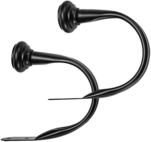 Amazon Basics Decorative Curtain Drapery Holdbacks, Set of 2, Black