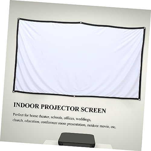 Set portátil de pantalla para proyector Holibanna, pantalla plegable antarrugas para cine en casa y uso al aire libre, incluye bolsa para cortina y ganchos para una instalación fácil miniatura 2