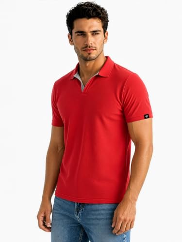 Image of Status Quo Men's Polo T-Shirt | Rich Cotton Blend | Slim Fit | All Day Comfort | Contrast Inner Placket | Polo Collar