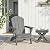 Kingdura Foldable Adirondack Chair, Portable HDPE All Weather Resistant Outdoor Patio Chair, Wooden Textured with Cup Holder, 380LBS Capacity for Poolside, Backyard, Deck, Fire Pit (Grey)