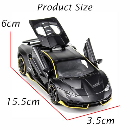 Alloy Collectible Black Lambo Toy Pull Back Vehicles Diecast Cars Model with Light & Sound - Image 6