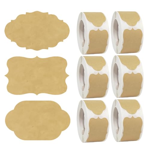 Etiquetas adhesivas vacías - Rollos de etiquetas adhesivas de papel de 250 hojas de 5 cm | Etiquetaś para calcomanías para, juego de pegatinas de 6 rollos para carpetas comerciales domésticas, bolsas