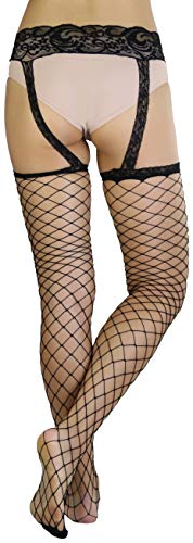 Image of ToBeInStyle Women's Attached Garter Belt Suspender Nylon Stocking Pantyhose