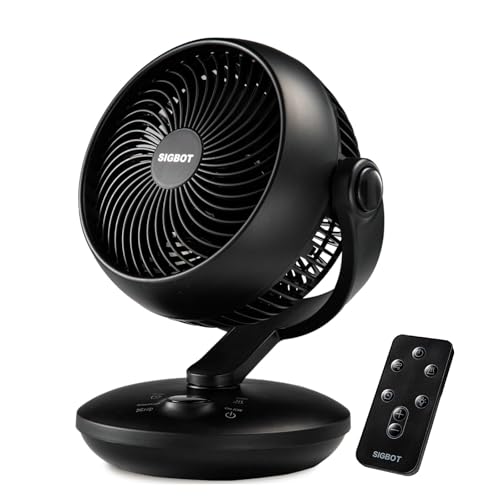 SIGBOT Fan for Bedroom with Remote,Ultra Quiet Desk Fans,with 3