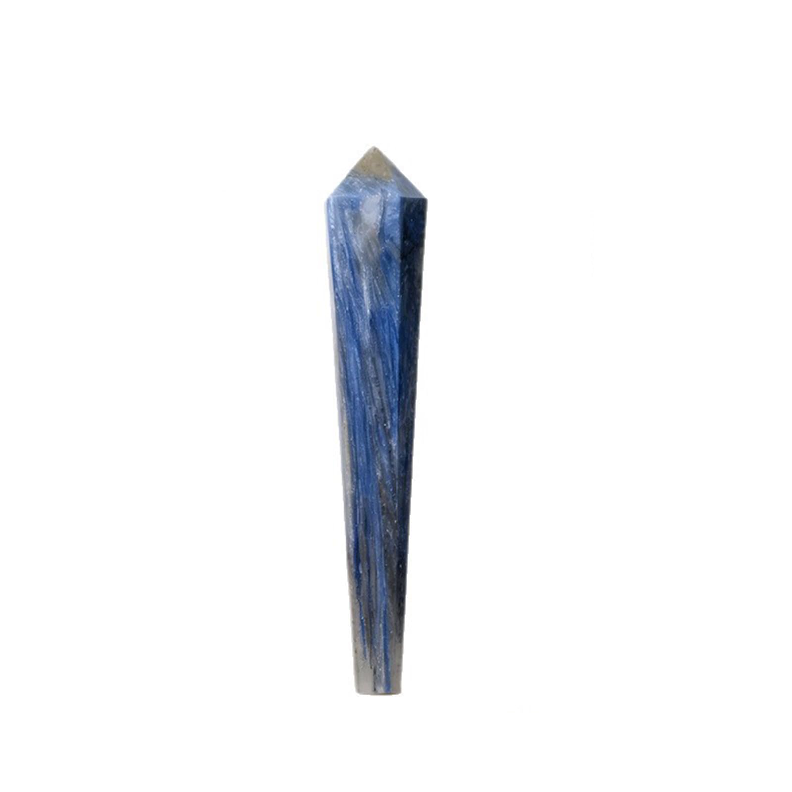 Hhhxkkuo Natural Blue Kyanite Hexagonal Column Scepter for Energy Healing, Reiki, Meditation, Desk Decor, And Spiritual Altar Display