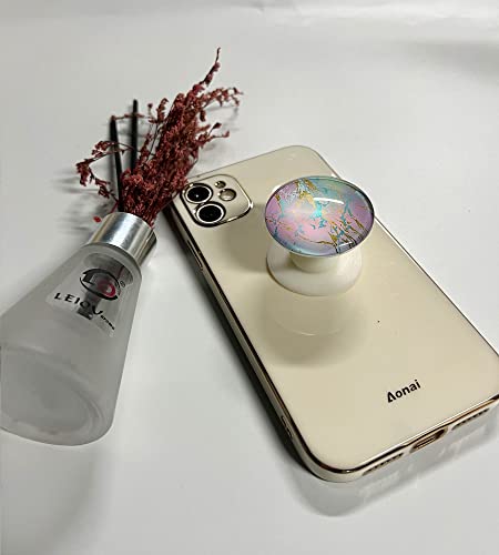 Wuyulb Clear Glitter Purple Blue Marble Design Expandible Collapsible Mobile Phone Grip Cell Phone Stand Holder For Smartphones Cellphone Accessory #TOP5