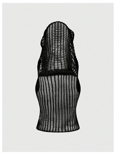 Verdusa Women's Hollow Out Hooded Sweater Sleeveless Sheer Lightweight Knitted Crop Tops2