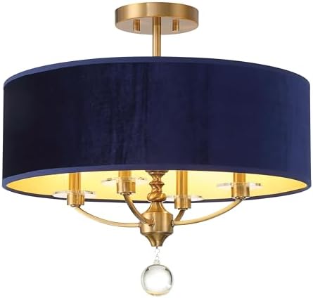 Minka Lavery 3484-923 Van Noord Semi Flush, 4 B10.5 E12 Socket(s), Oxidized Aged Brass (Bulbs Not Included)