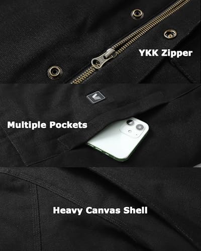 Venustas 12V Heated Utility Jacket for Men with Battery, Heated Jacket with 50% Larger Heating Zones for Outdoor Work3