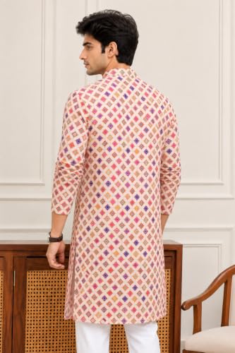 Image of FOXDX Men's Traditional Cotton Floral Printed Only Kurta