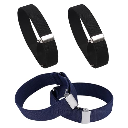 2 Pares Brazaletes Elásticos Ajustables Brazalete Camisa Antideslizantes Soporte de Manga de Camisa para Camisa para Hombres y Mujeres