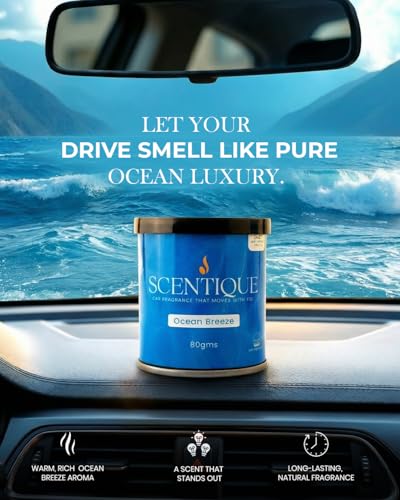 Image of Gel Based Car Air Freshener - Ocean Breeze (80g) | Long Lasting Cup Holder Perfume Can | Strong Odor Eliminator | No Headache, Mild fragrance;OBF