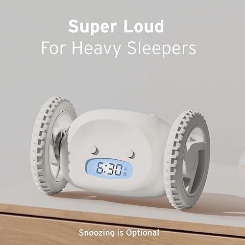 Image of CLOCKY Alarm Clock on Wheels - Loud Rolling Alarm Clock for Heavy Sleepers | Runaway Clock that Jumps & Runs to Wake You Up | Funny Unique Gift for Adults, Teens & Kids Bedrooms (Mist)