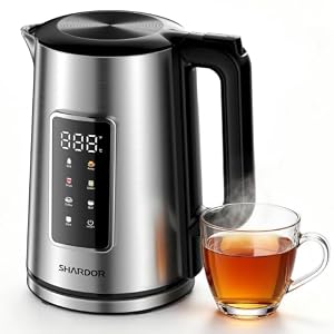 SHARDOR Electric Kettle 1.7L Stainless Steel, One Touch Start, Auto Shut-Off