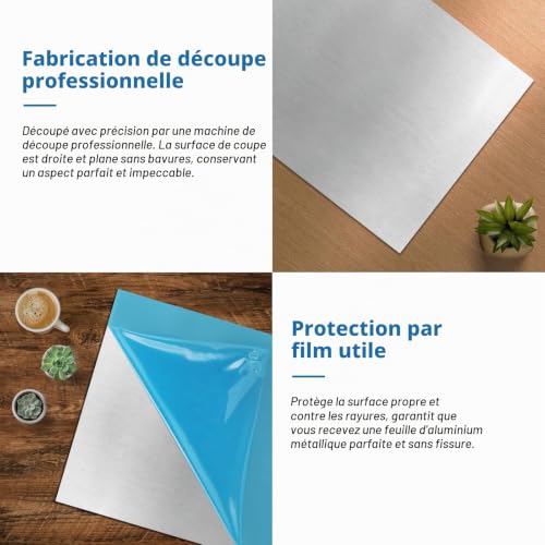 LALAGO Plaque en tôle d'aluminium de 3 mm - 400 mm x 300 mm (40cm x 30cm) - 1 Pcs – vue 2
