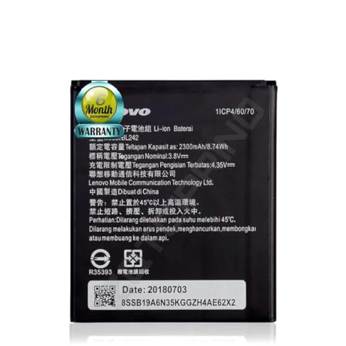 Image of Original BL242 Battery for Lenovo A6000 / K3 / K30-W / A3860 / A3580 / A3900 / A6010 (2300mAh) battrey with 6 Month Warranty*** (R216)