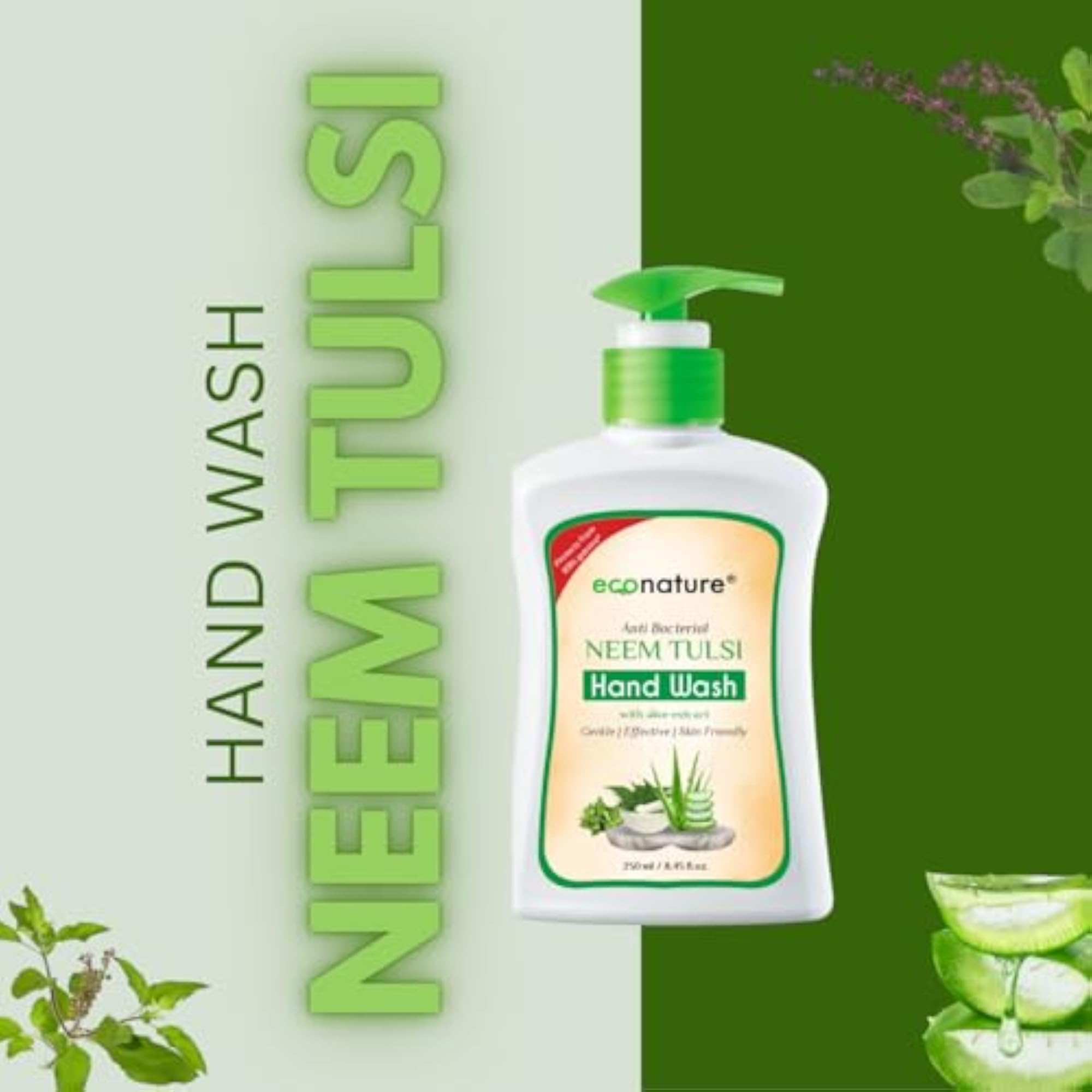 Econature Neem Tulsi Hand Wash with Aloe Extract, Pack of 2