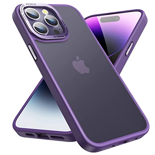 Designed for iPhone 14 Pro Max Case 6.7inch, Military Grade Drop Protection, Skin-Friendly PC Back, Advanced Camera Protection Ring, Anti-Scratch Anti-Fingerprint for iPhone 14 Pro Max (Deep Purple)